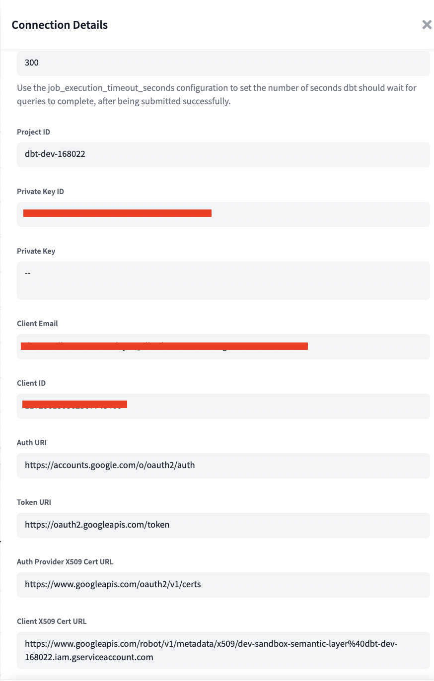 A valid BigQuery connection